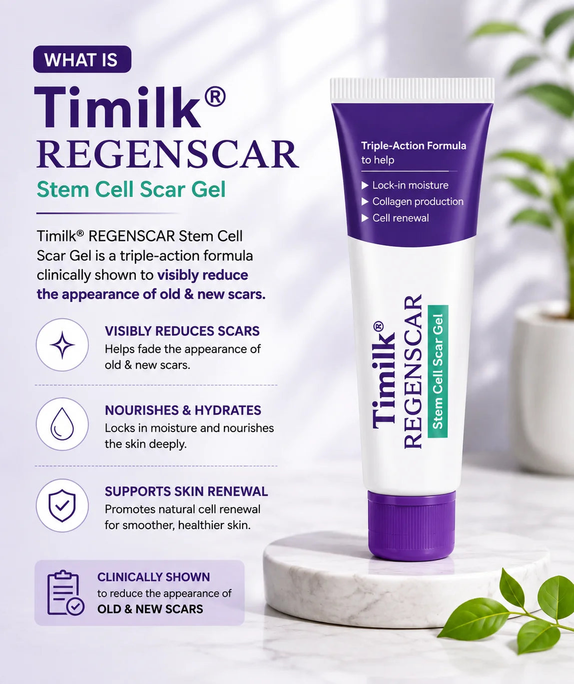 TiMilk β ReGen Scar Stem Cell Repair Gel
