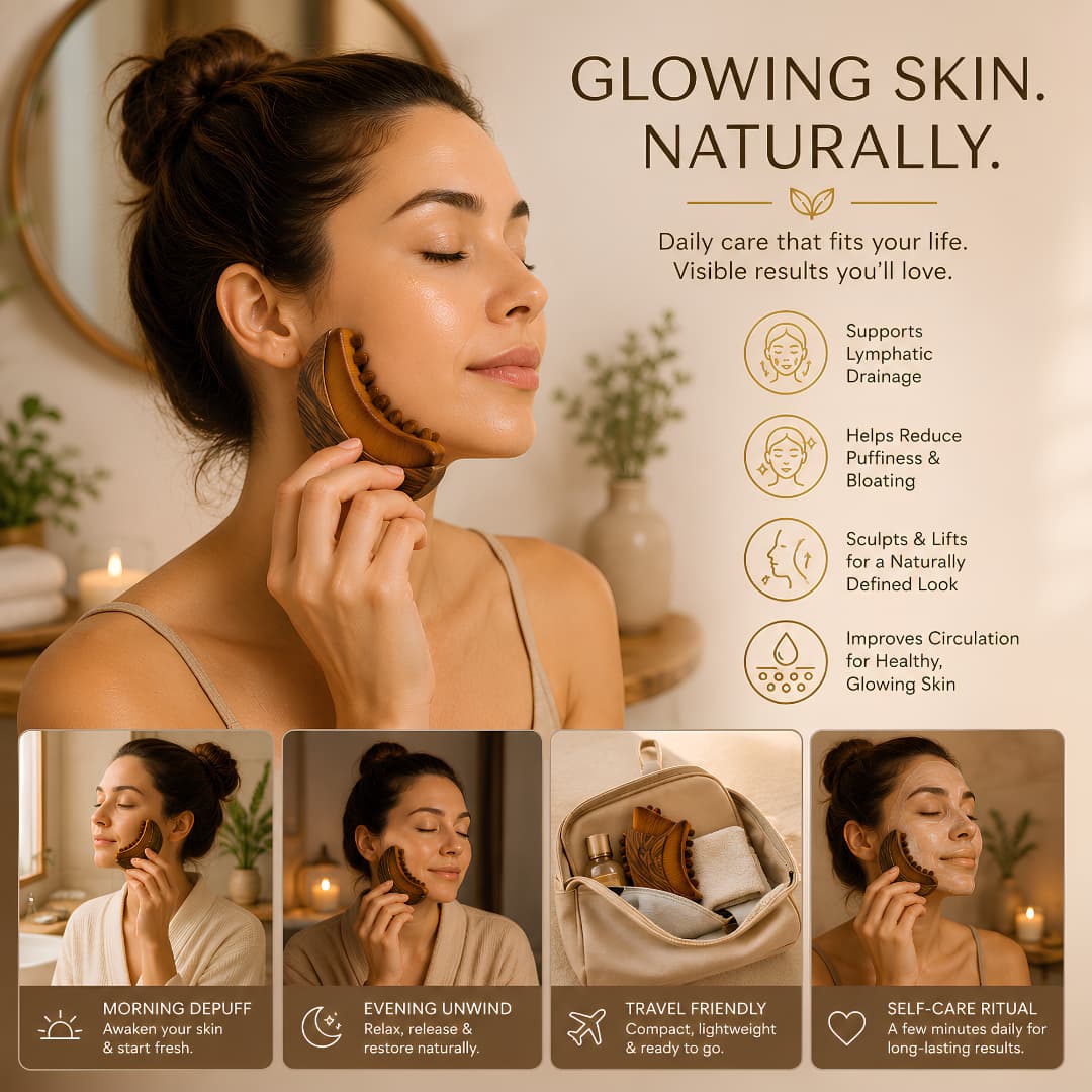 Imported Lymphatic Face Massage Brush With Case – Reduce Puffiness, Define Jawline & Boosts Skin Glow