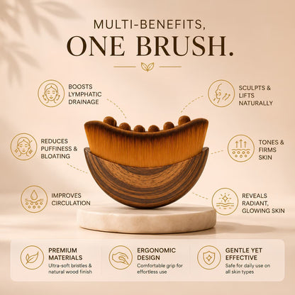 Imported Lymphatic Face Massage Brush With Case – Reduce Puffiness, Define Jawline & Boosts Skin Glow