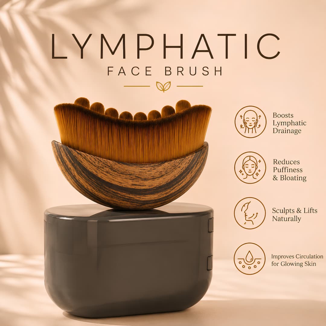 Imported Lymphatic Face Massage Brush With Case – Reduce Puffiness, Define Jawline & Boosts Skin Glow